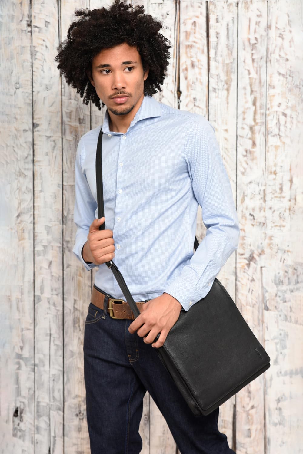 Umhängetasche London, L Onyx Black