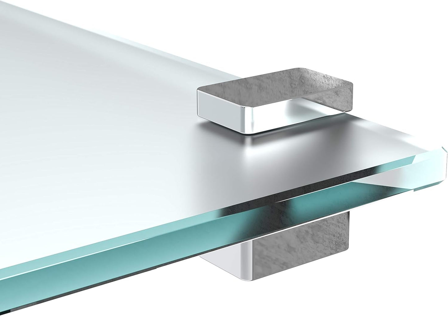Glasregal Wandregal für Bad 30x12cm Mattglas, 30x12cm Mattglas + Halterung H - Chrom Glanz Optik