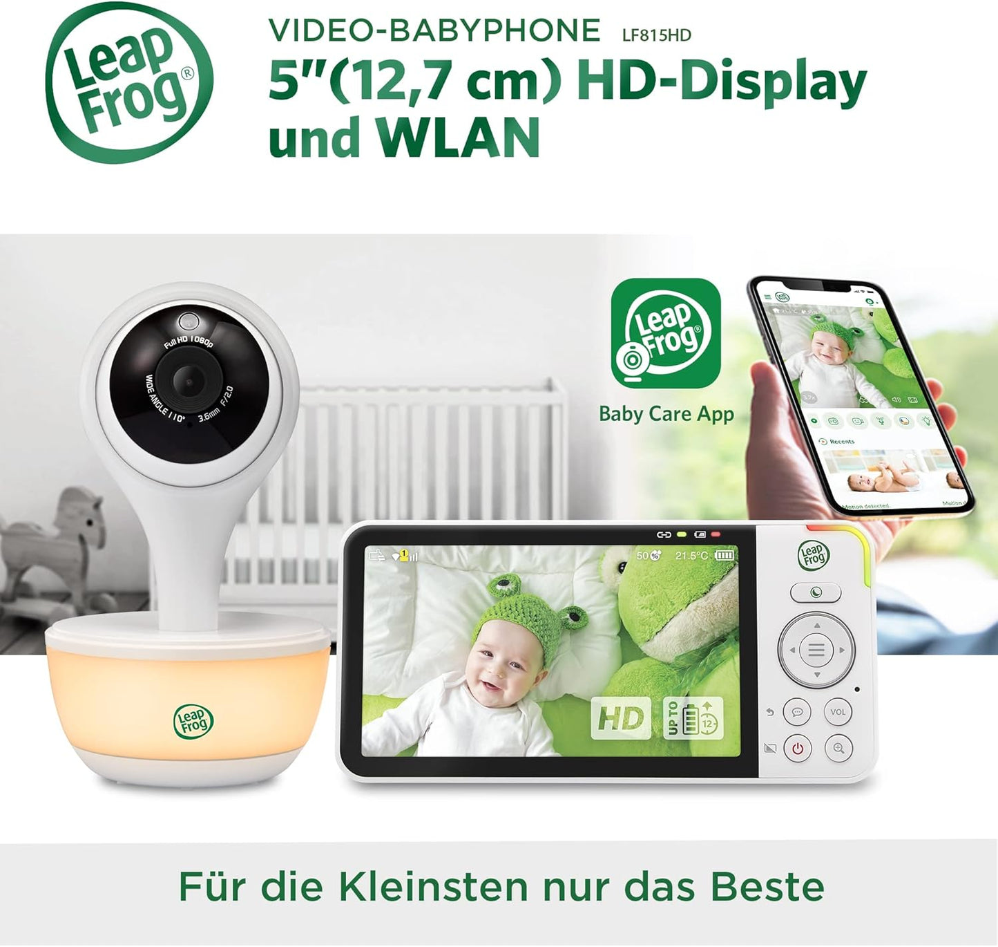 Smartes Video-Babyphone LF815HD, 1 Stück (1er Pack)|5"LF815HD-WIFI&APP Verbinden