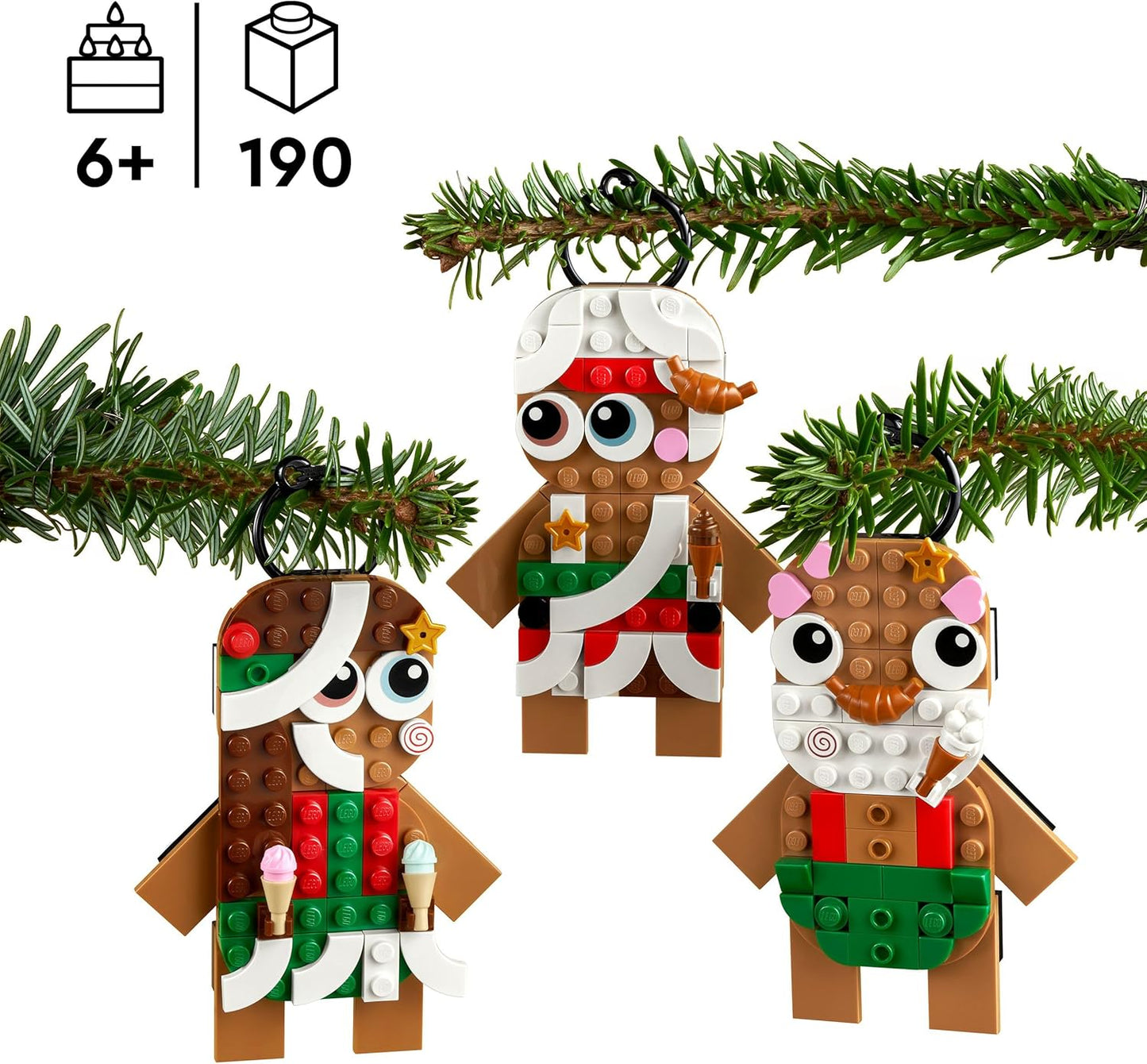 Lebkuchenmännchen Deko-Set für Weihnachten, Single