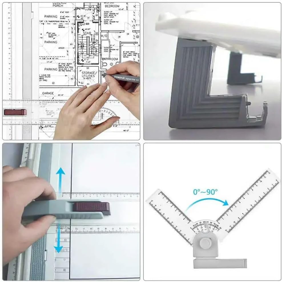 Zeichenplatte A3 für technisches Zeichnen mit Winkelmesser
