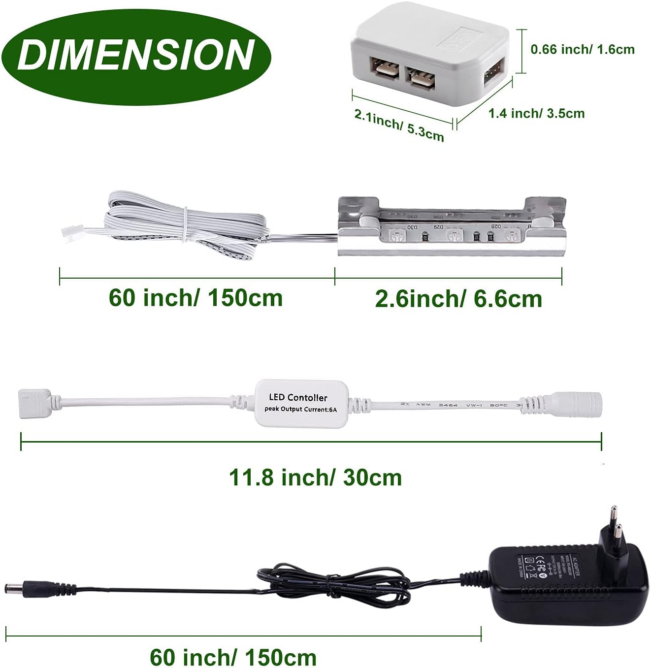 4er Set Glasbodenbeleuchtung, 4er Set