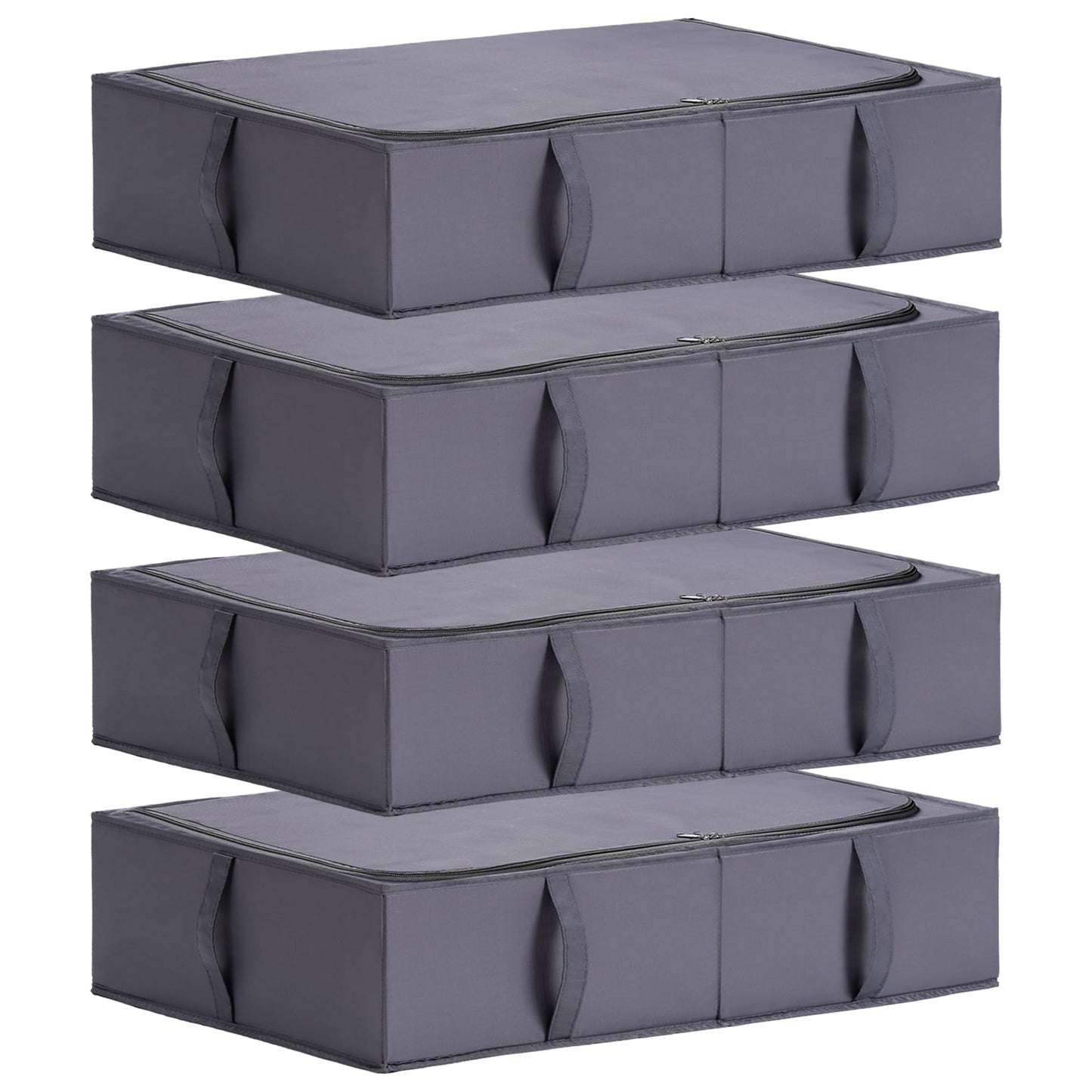 Unterbettkommoden-Set, Dunkelgrau Gross 4er-Pack