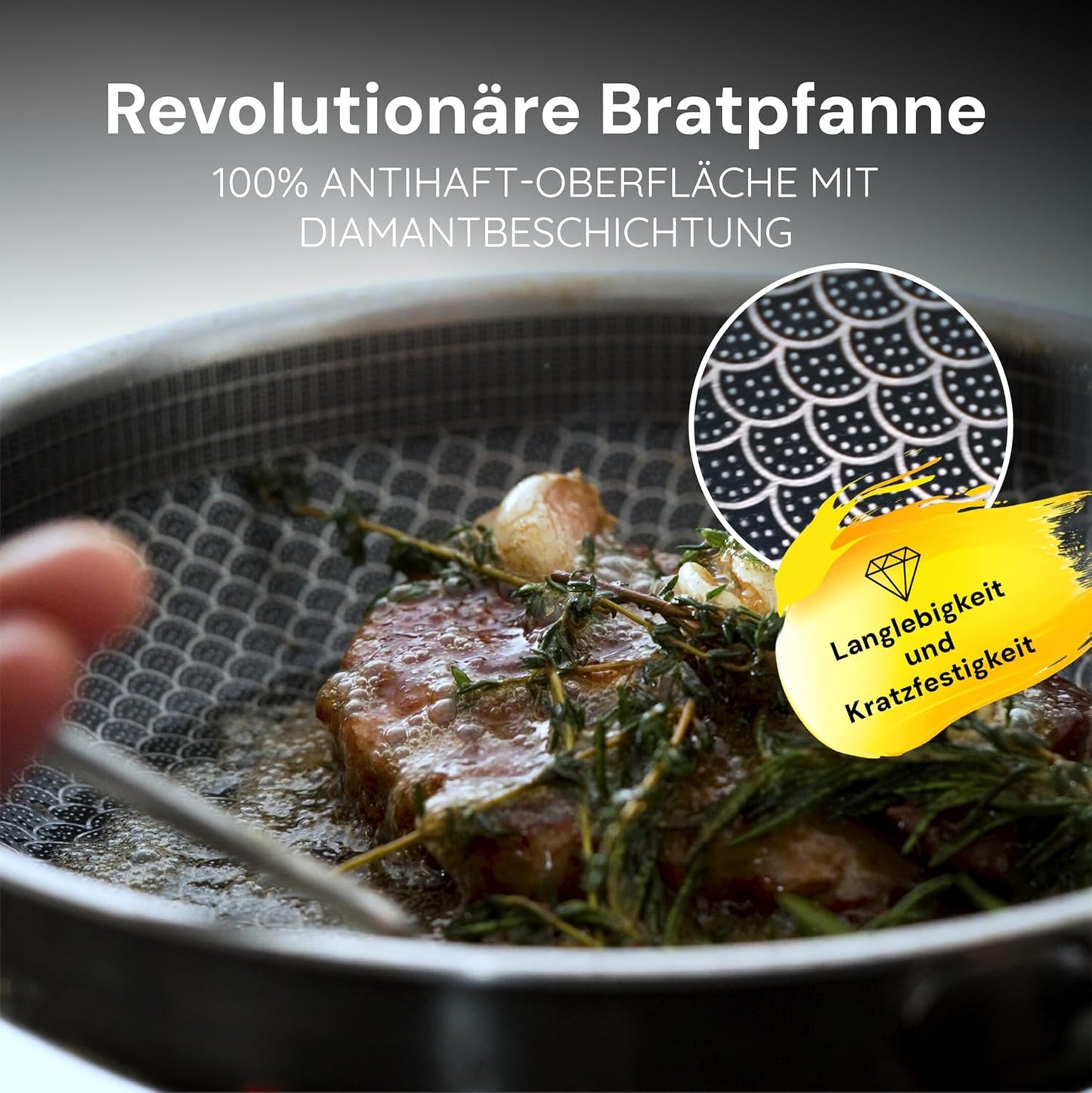 Keramik Antihaftpfanne 24 cm, kratzfest & backofenfest, Pfanne 24 cm