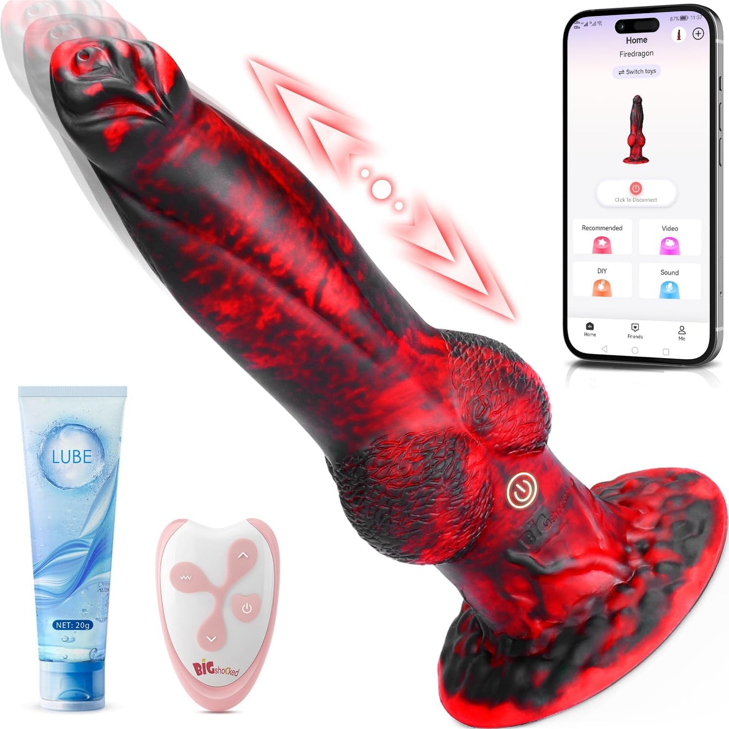 Knoten Vibrator, Schwarz Rot