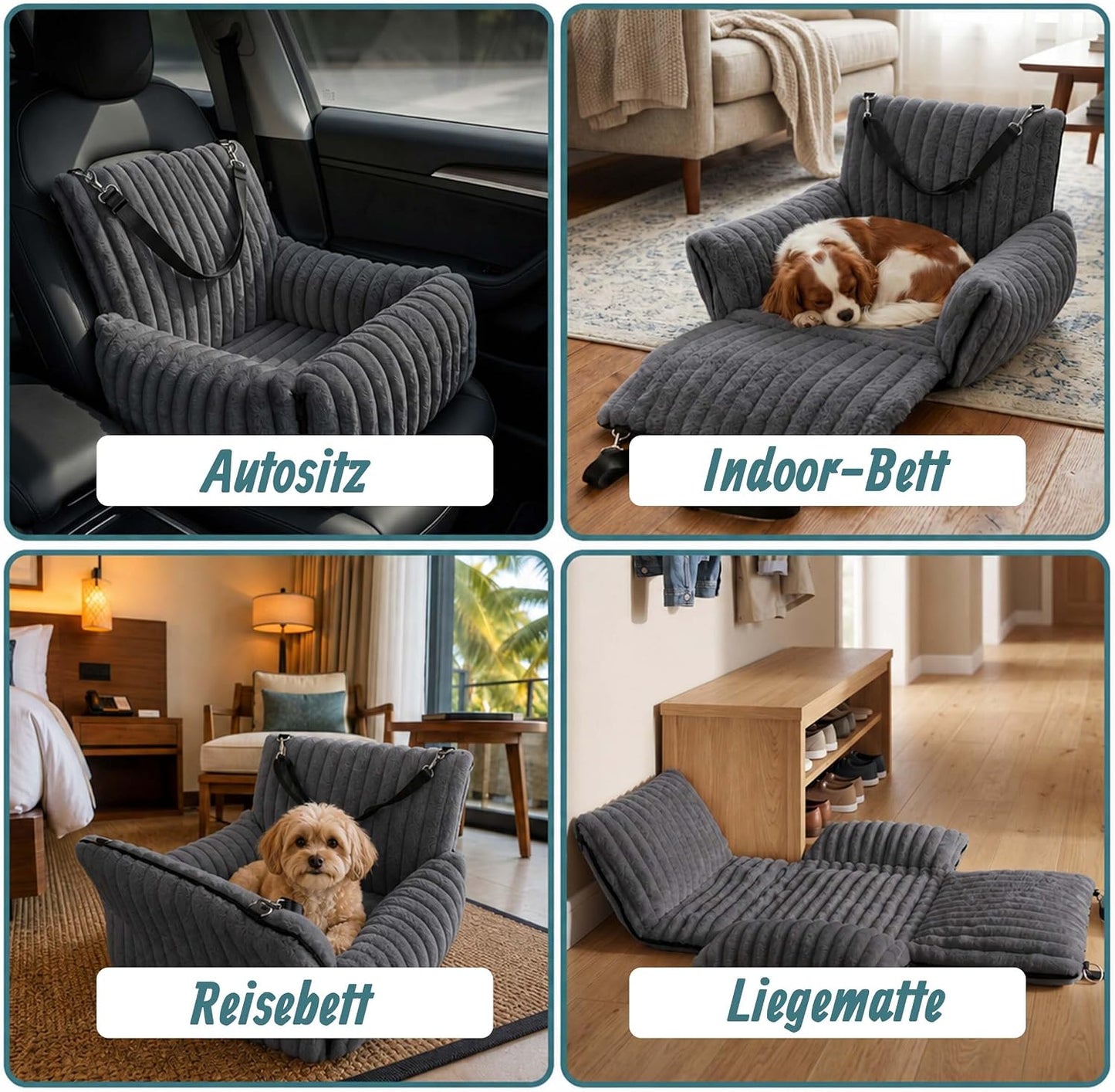 Hundeautositz, grau