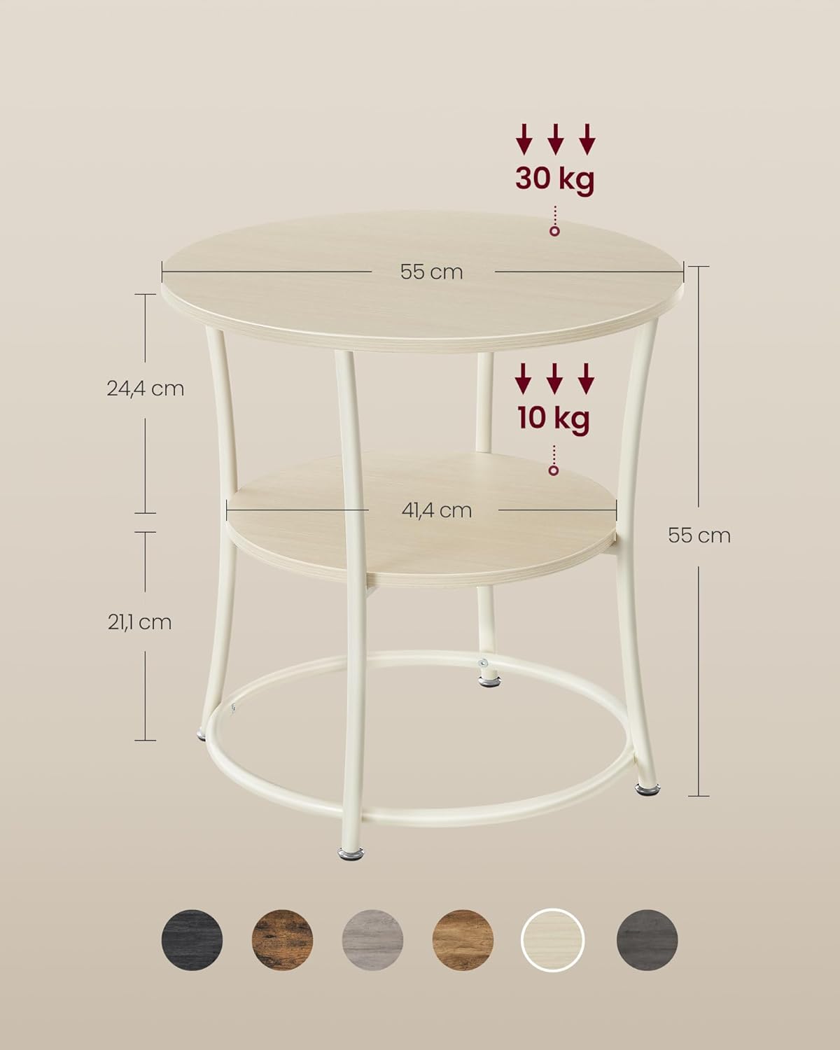 Runder Couchtisch, Naturbeige