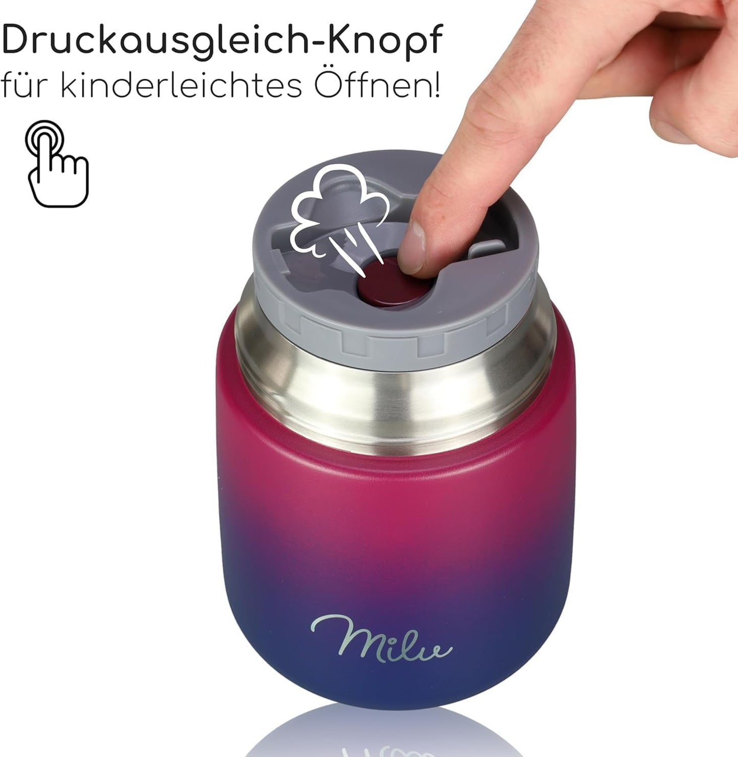 Thermobehälter für Essen 450ml, Edelstahl, Berry Blau 450ml