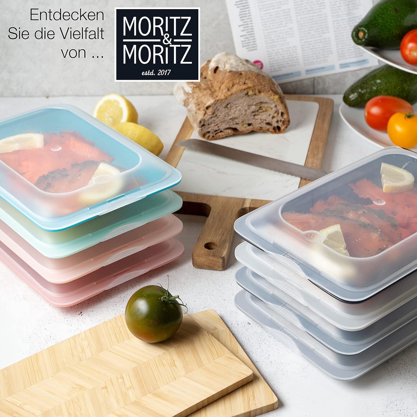 8er-Set Aufschnittboxen, Dunkel 8er Pack
