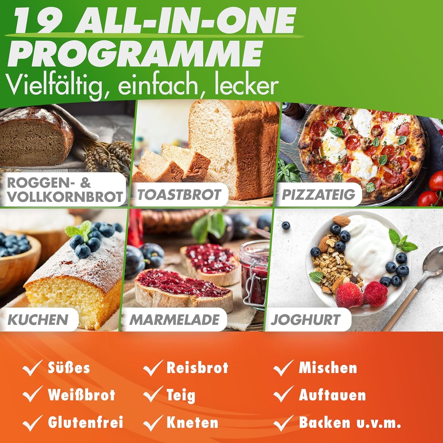 Brotbackautomat mit 19 Programmen