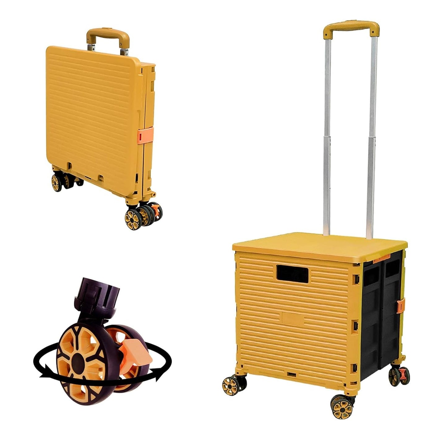 Faltbare Einkaufstrolley-Box, Gelb