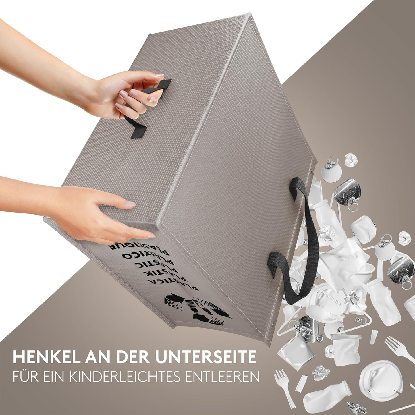 Mülltrennsystem - Taschen für Papier, Glas und Plastik, Grey Edition|Medio