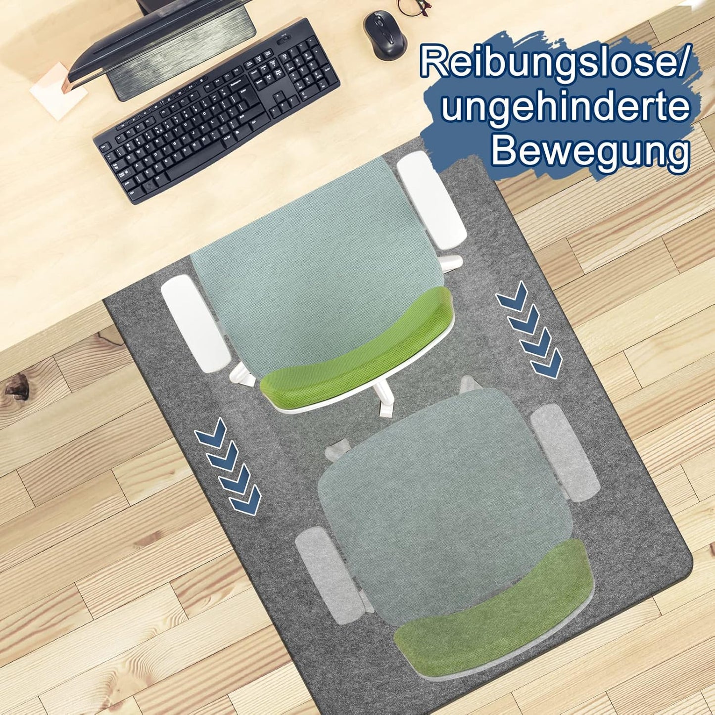 Bodenschutzmatte für Bürostühle, 140x90 cm, Hellgrau 140 x 90 cm