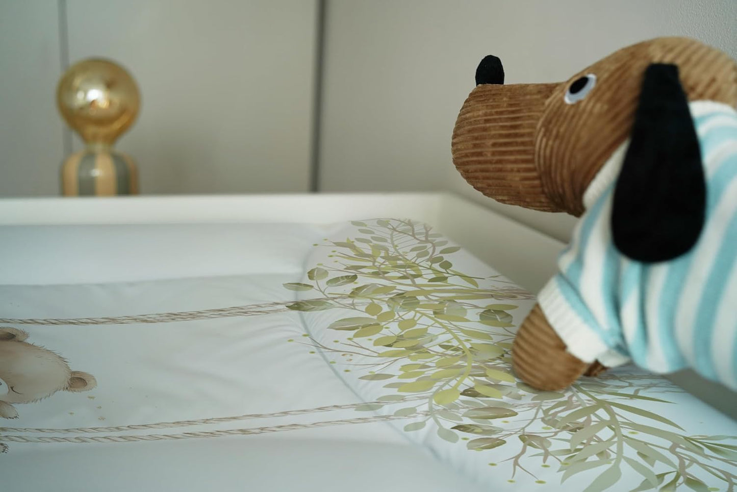 Wickelauflage Teddybär auf der Schaukel, 50x70 cm, wasserdicht, 70x50 cm (1er Pack) Teddybär auf der Schaukel