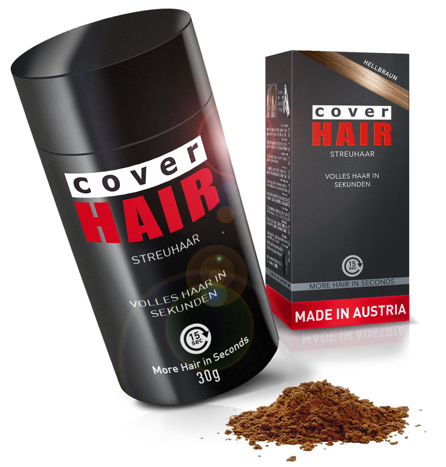 Premium Streuhaar zur Haarverdichtung, Hellbraun
