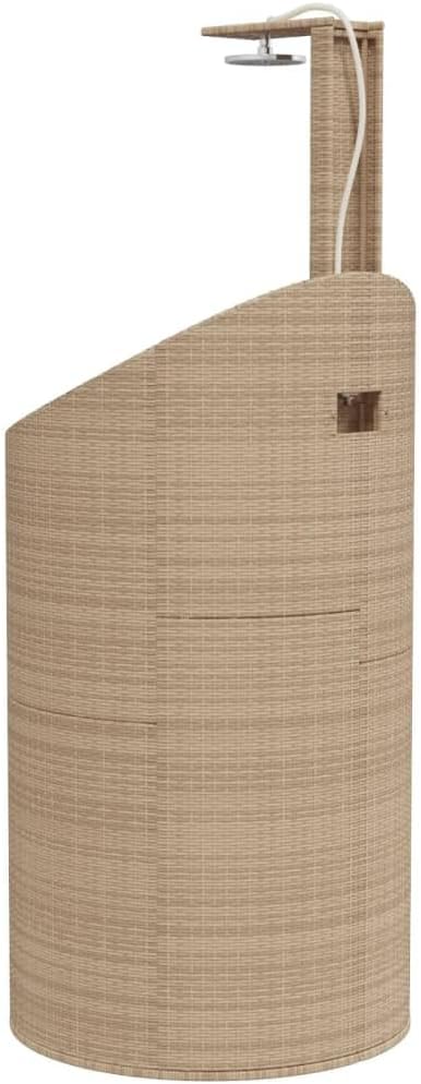 Outdoor Gartendusche mit Lattenboden, Beige