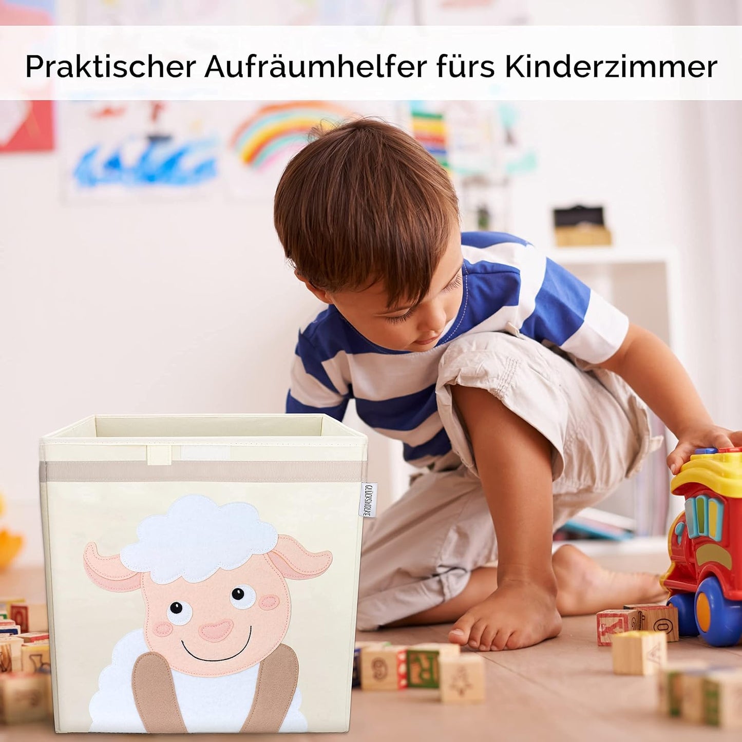 Aufbewahrungsboxen für Kinderzimmer (33x33x33), Kuni Kuschelschaf