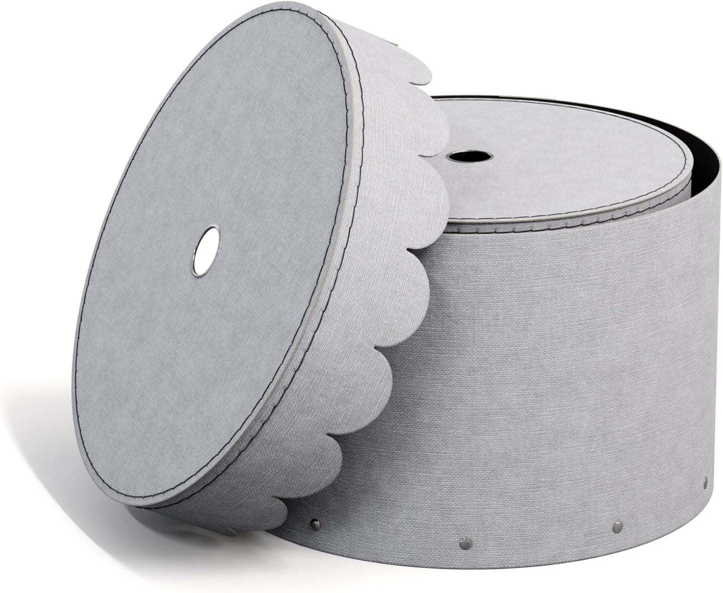 2er-Set Runde Aufbewahrungsboxen mit Deckel, Hellgrau