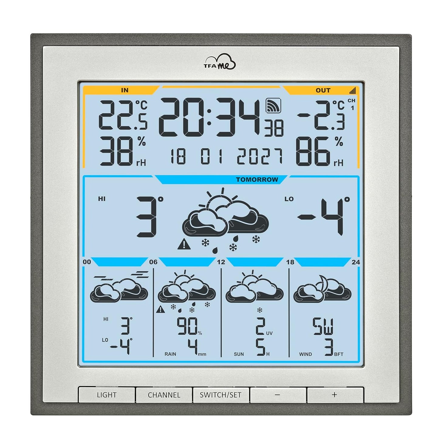 WLAN Wetterstation mit 5-Tage-Profi-Vorhersage, anthrazit