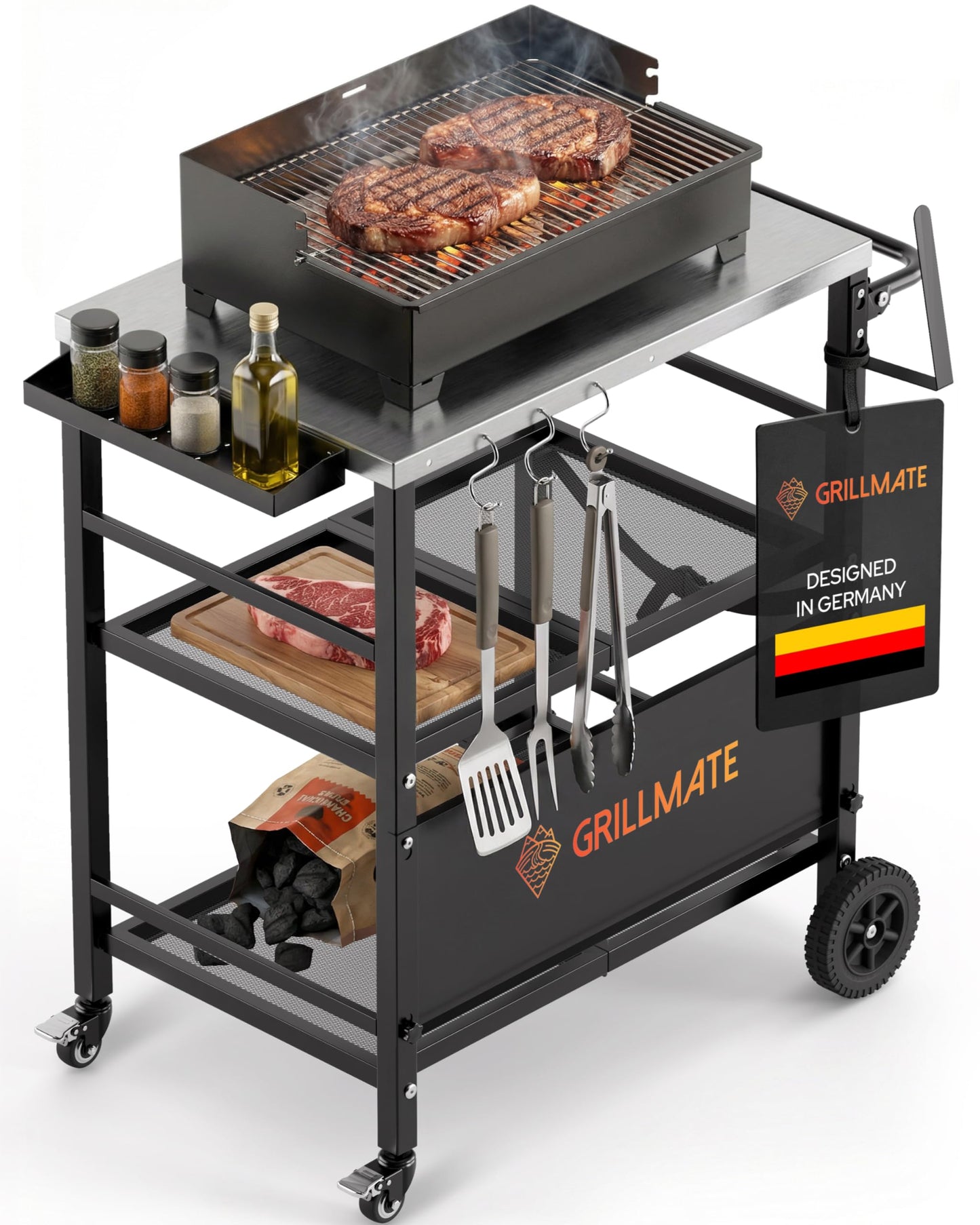 Klappbarer Grilltisch, Edelstahl