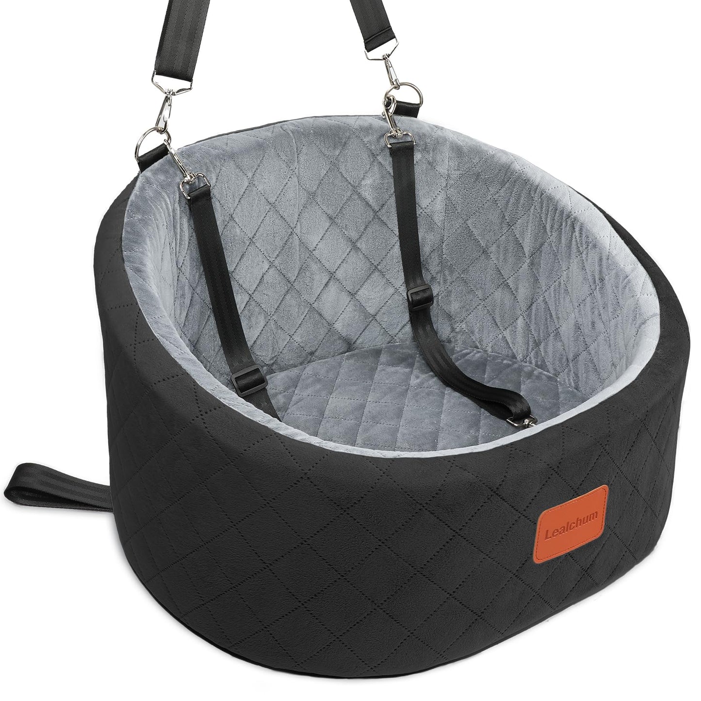 Hunde-Autositz mit Sicherheitsleine, Black/Grey Small