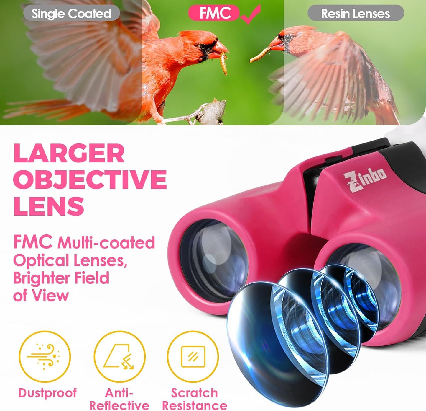 Fernglas für Kinder, rosarot