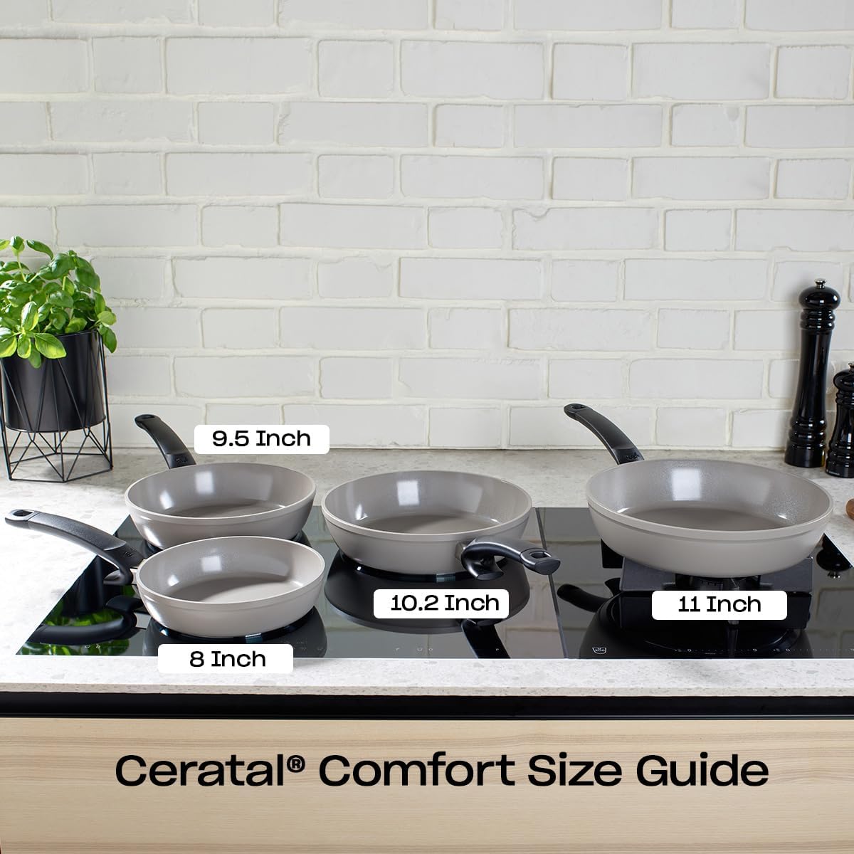 Ceratal Comfort Keramik-Bratpfanne (20 cm) Induktion, 20 cm Grau