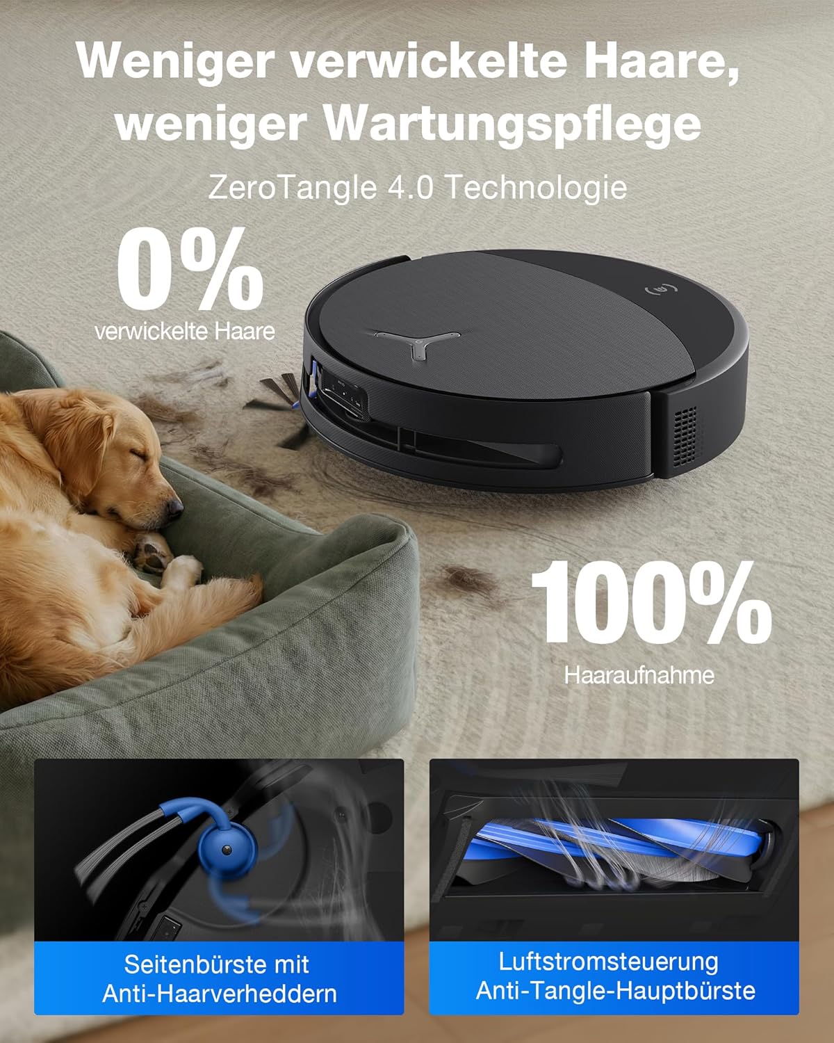 DEEBOT T90 PRO Staubsaugerroboter mit Wischfunktion, Schwarz