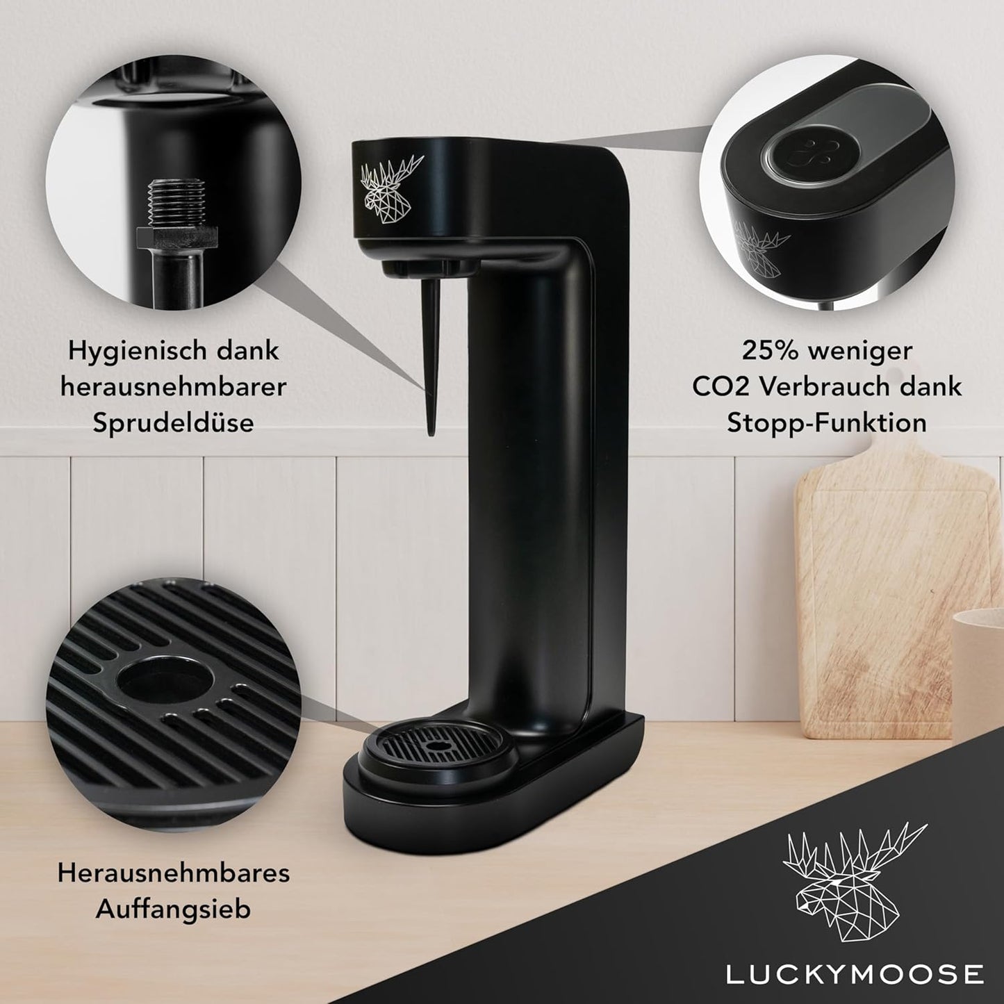 Infinity Wassersprudler, 2x Schwarz
