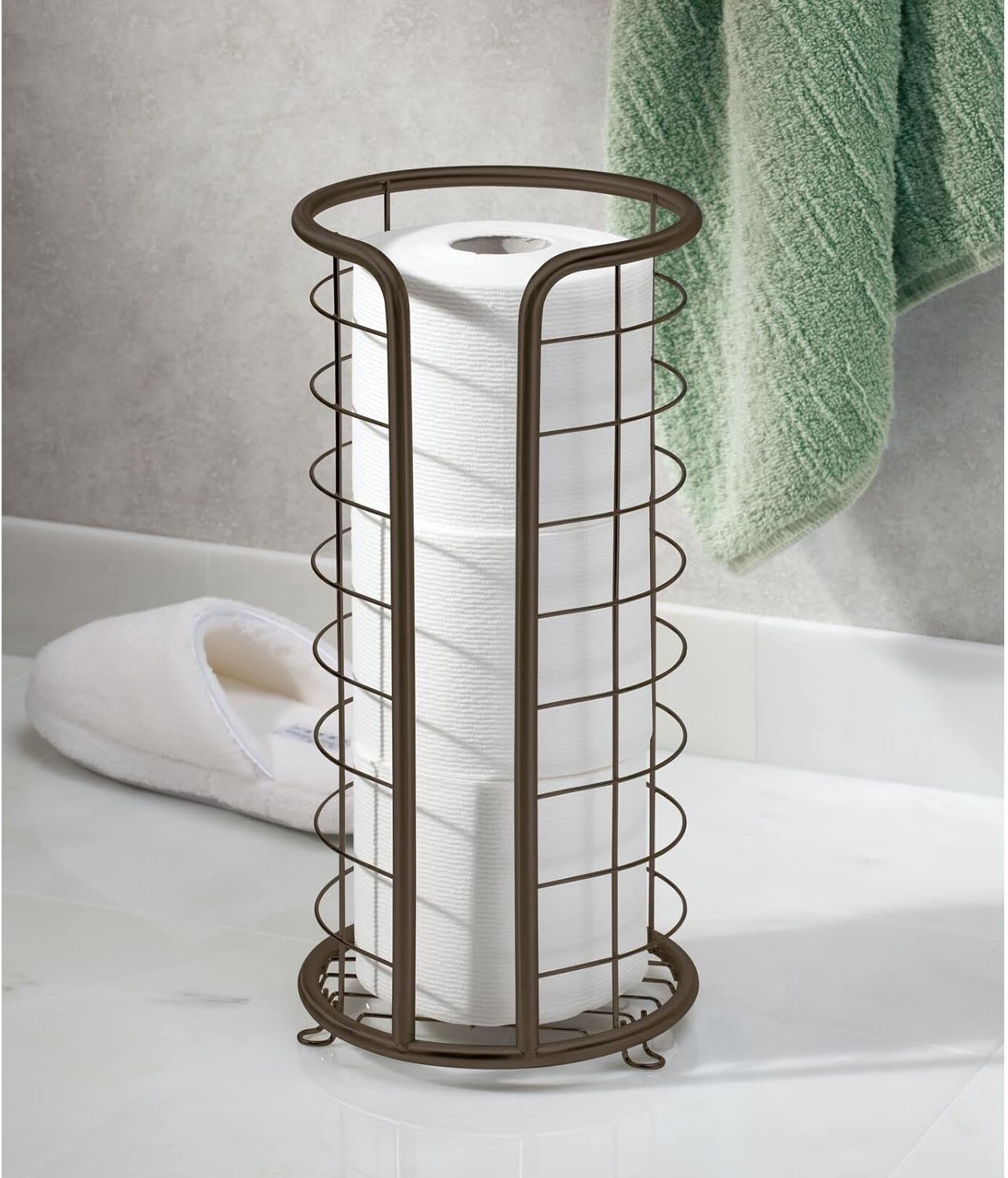Freistehender Toilettenpapierhalter, Bronze