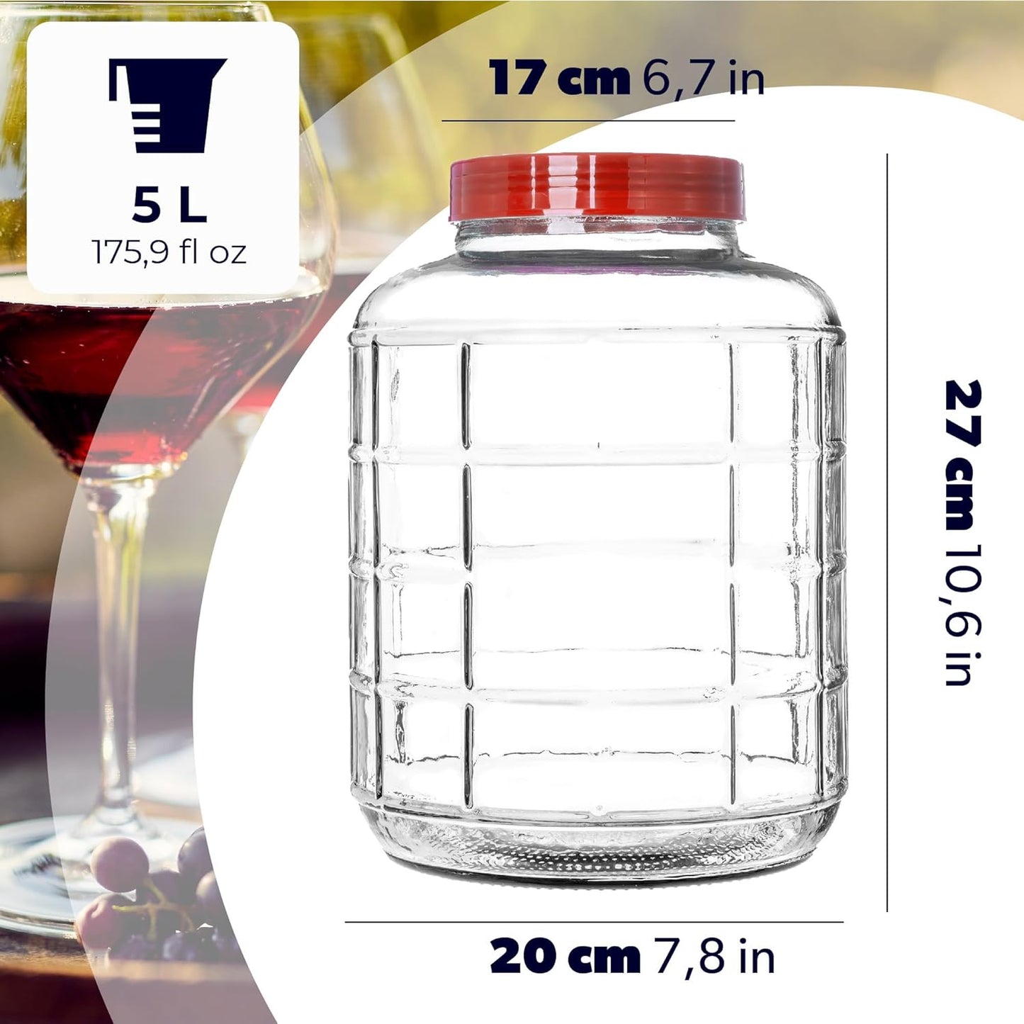 Gärbehälter mit Kunststoffdeckel, 5L