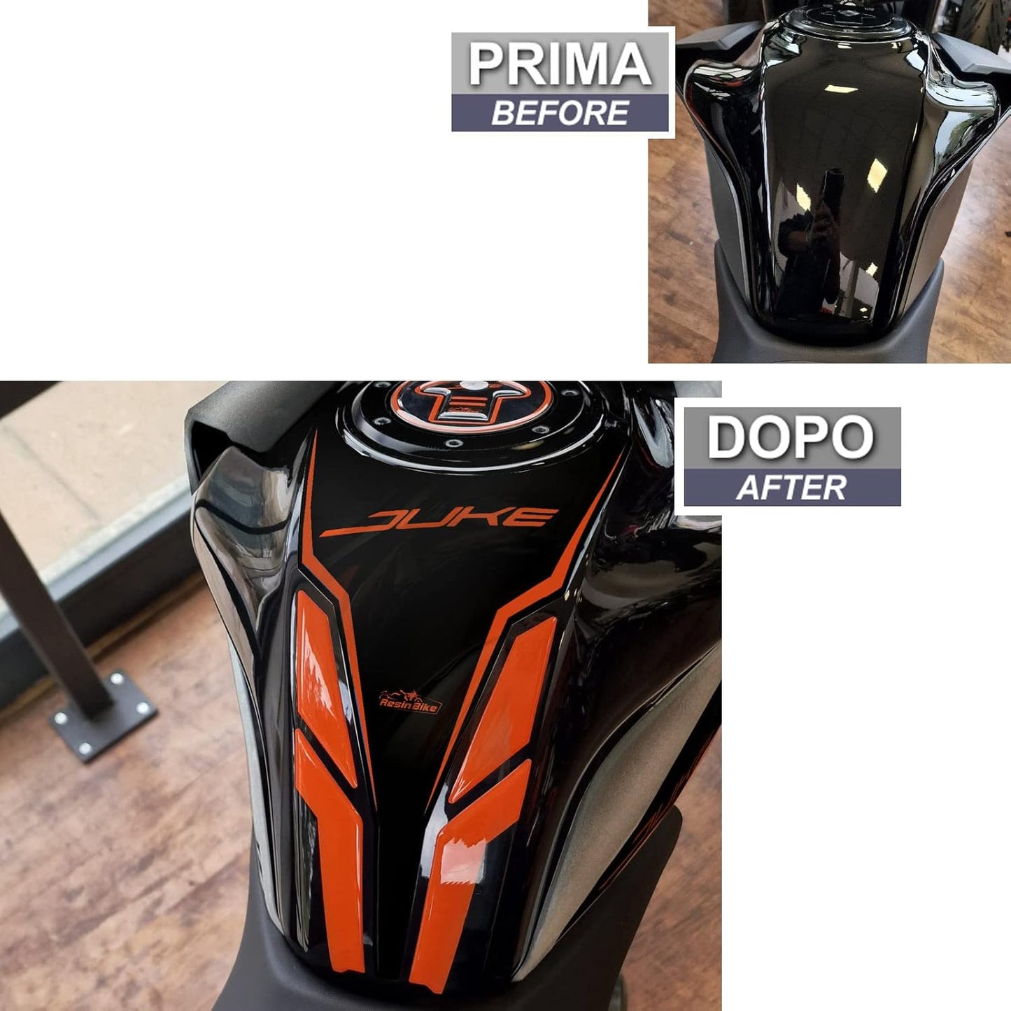 3D Harz Motorrad-Aufkleber für KTM Duke 2021-2022, Duke 390 250 200 125 Protezione Paraserbatoio