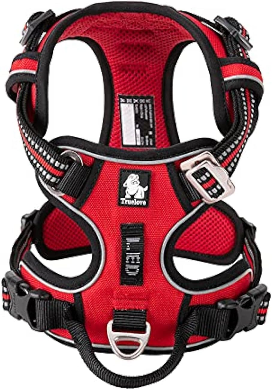 Truelove No Pull Hundegeschirr TLH56512, reflektierend, verstellbar, M Red
