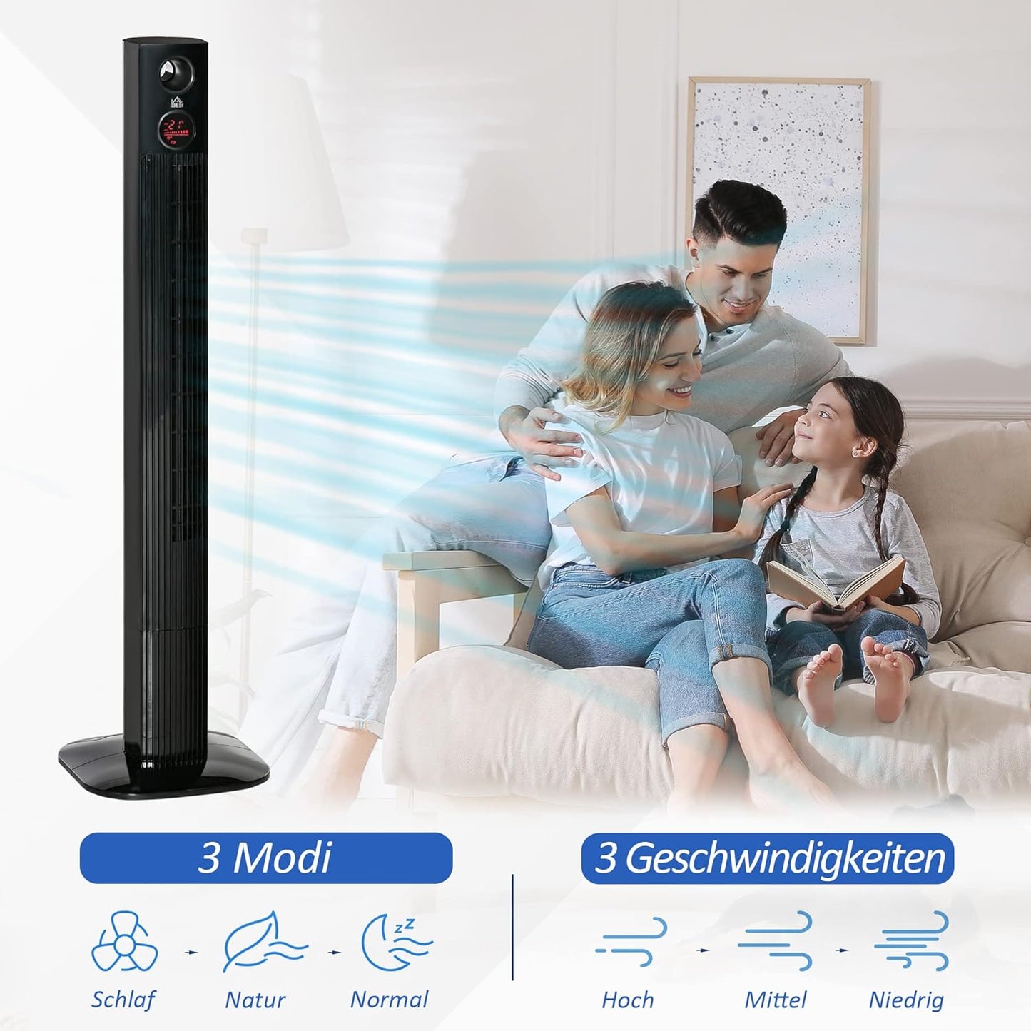 Turmventilator mit Aroma-Diffusor
