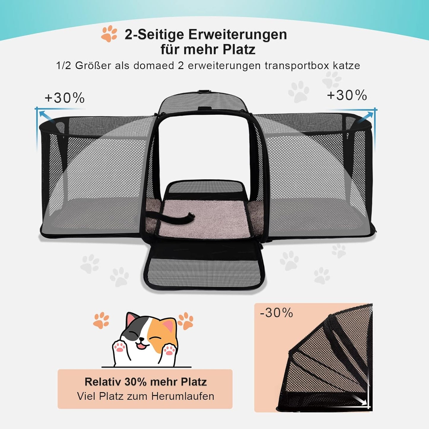 Transportbox, L 45 x B 33 x H 36 cm, Dunkel Grau-Erweiterbare