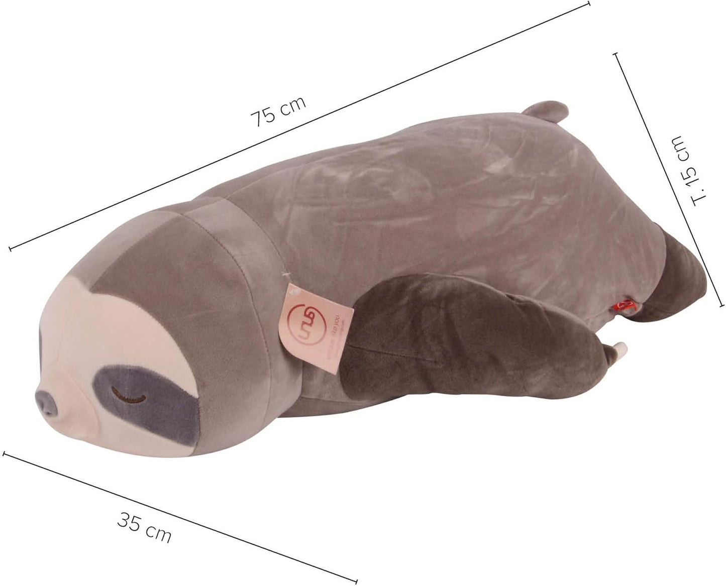 Faultier Seitenschläfer- und Stillkissen, 75 cm, Grau mittel