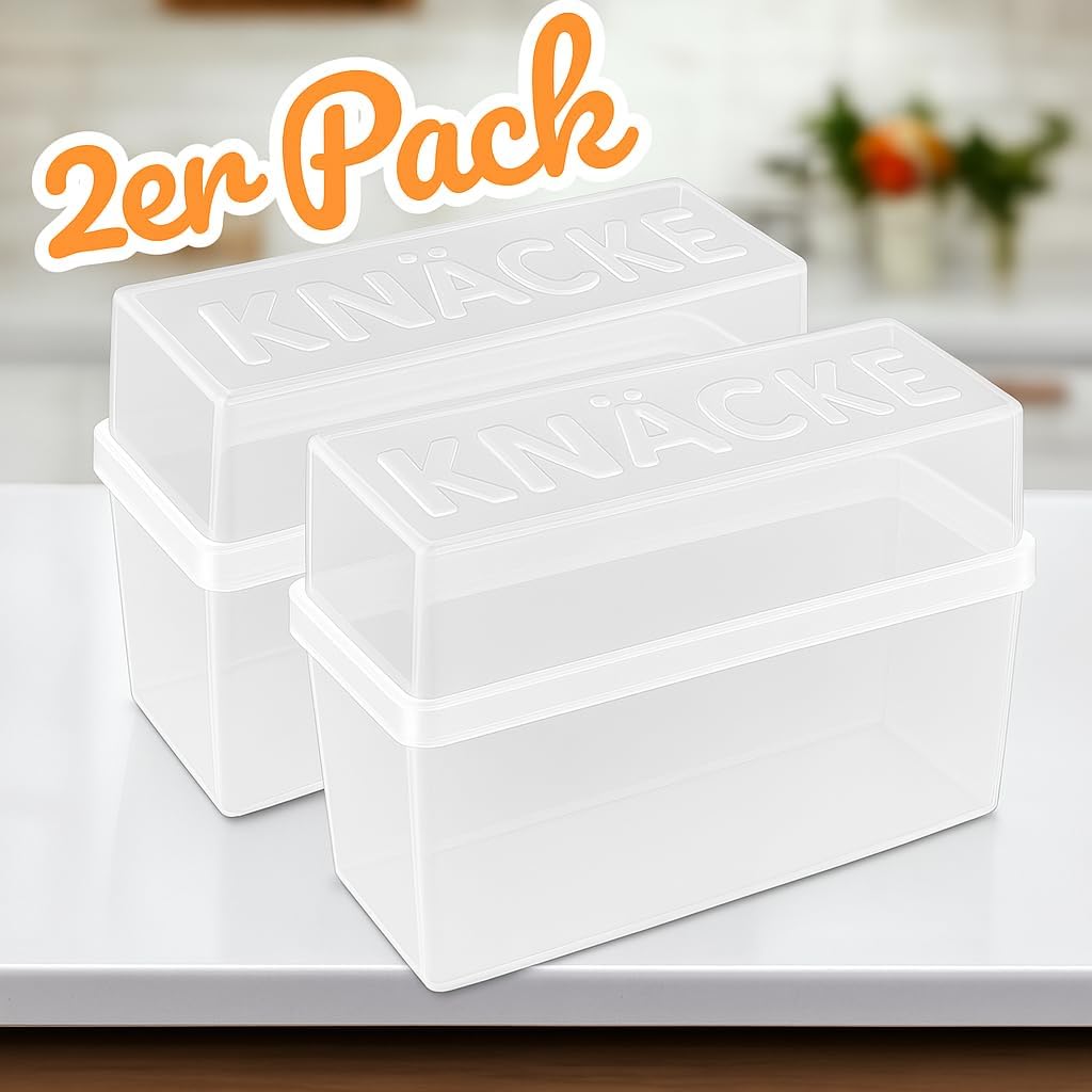 2er-Set Aufbewahrungsbox für Knäckebrot, 2 Stück - Weiss
