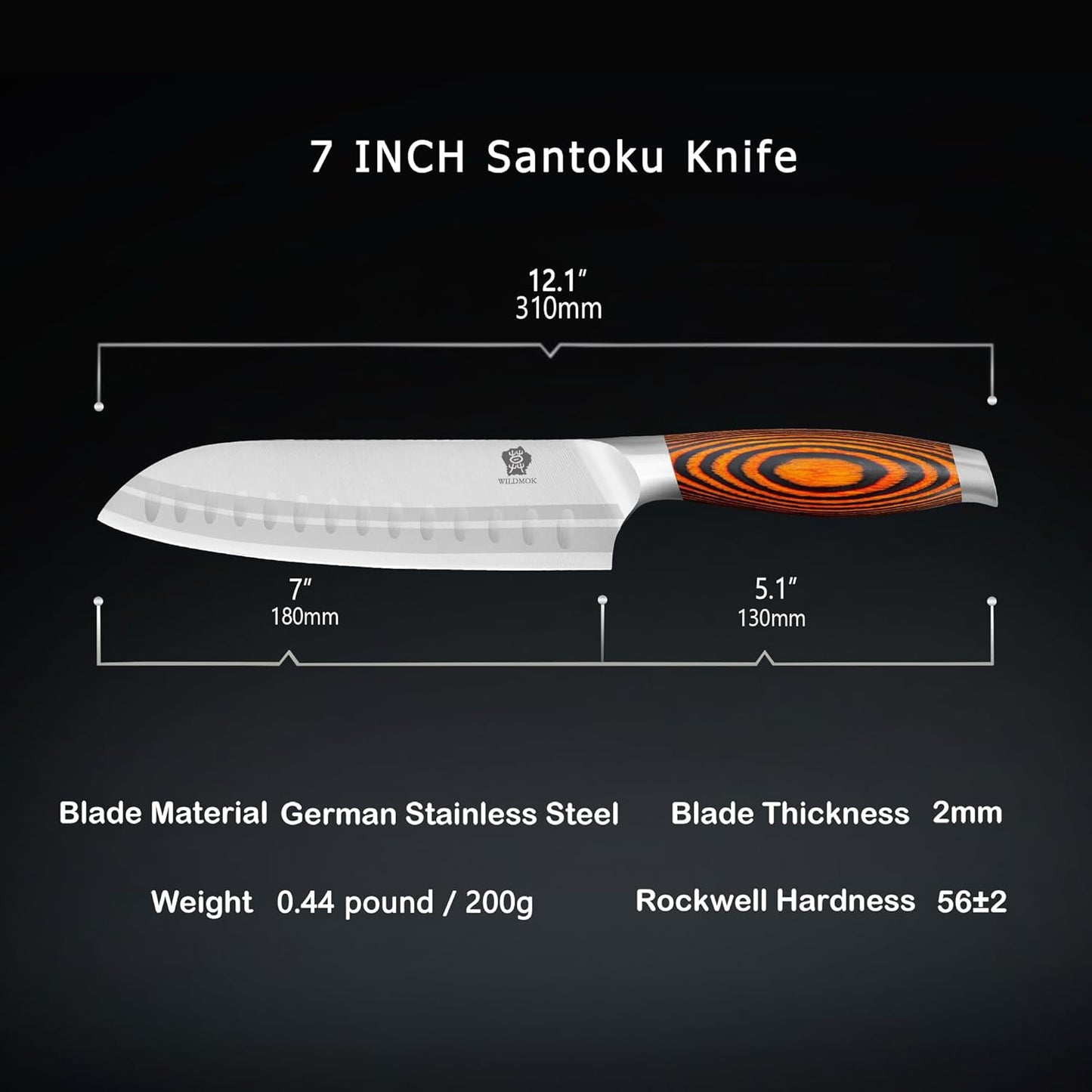 Tang Series - Santokumesser, Santokumesser 18cm