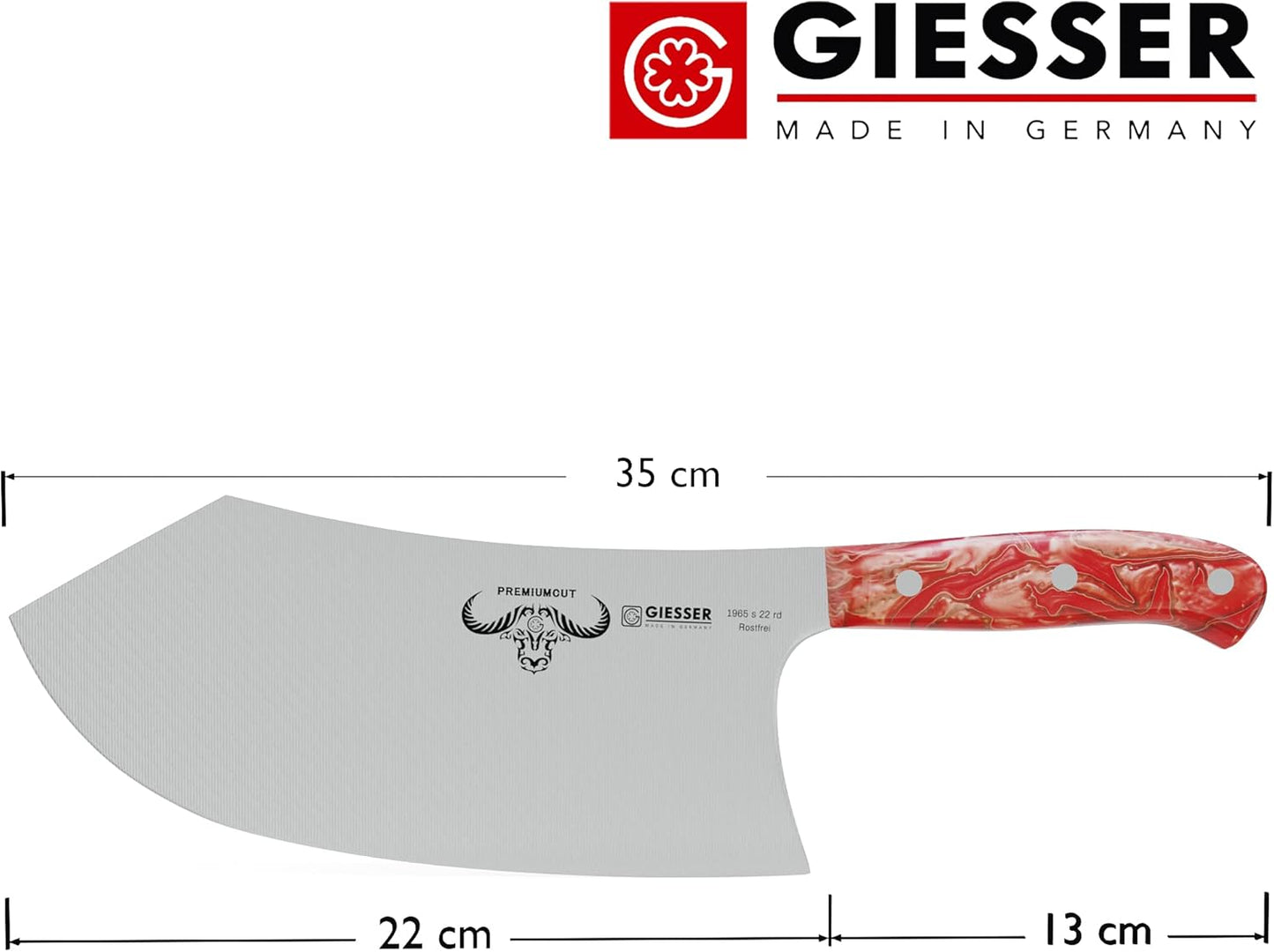 Red Diamond Hackmesser, 22 cm Küchenbeil / Red Diamond