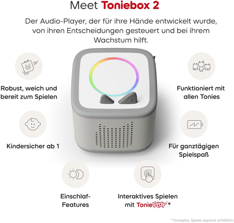 Toniebox Bundle mit 2 Schlummerbande Figuren, +2 Schlummerbande Bär & Hase
