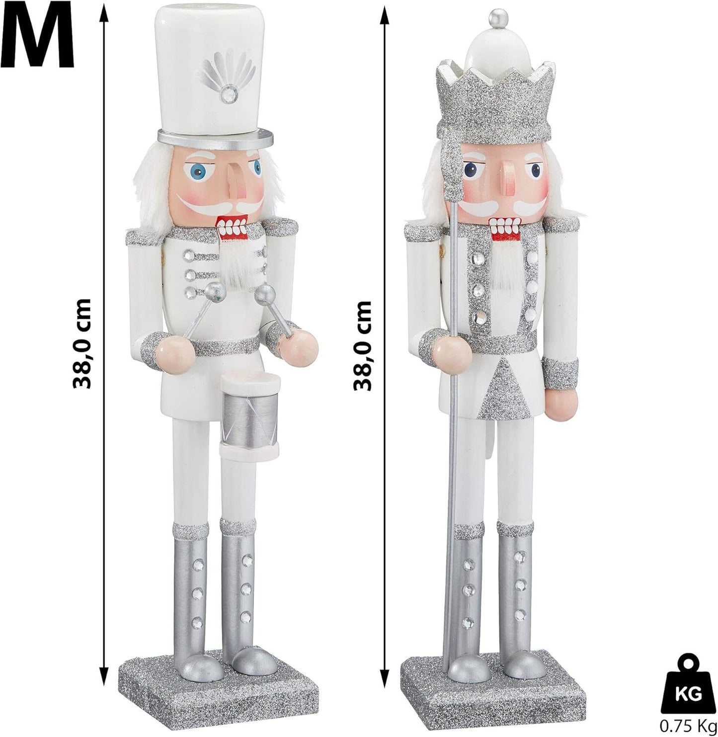 Nussknackerfiguren - König und Trommler, 1 X Nussknacker "König + Trommler" W/S 38 Cm