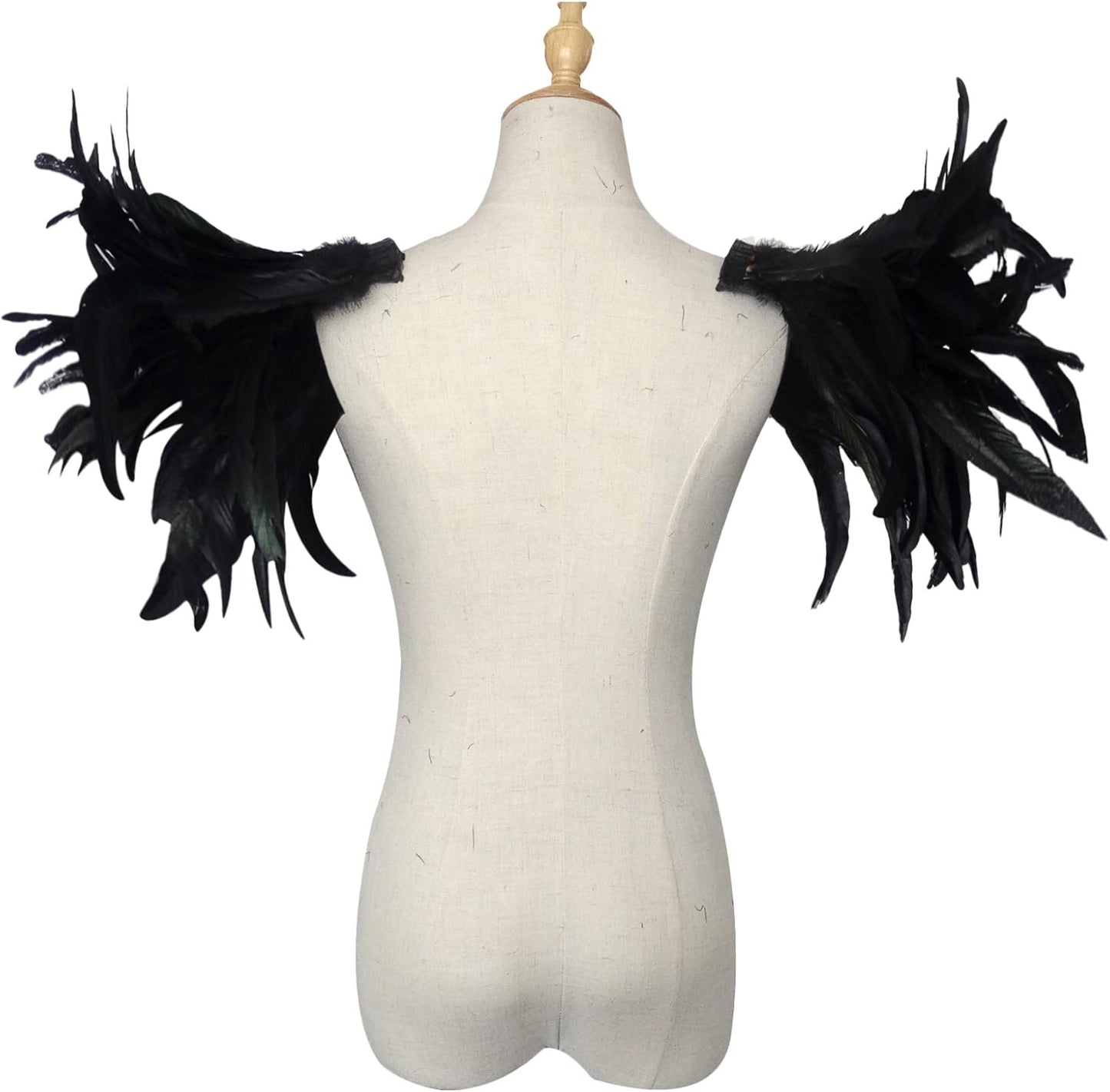 Gothic Federschulterklappen, Schwarz