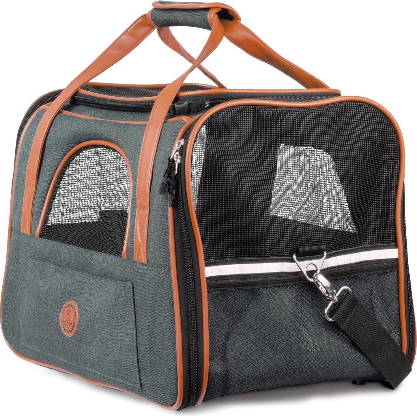 Hundetasche & Katzentasche faltbar, L 46 x B 35 x H 37 cm|Grau