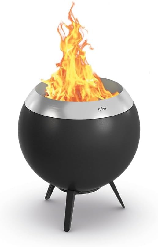 MOON 45 Feuerschale, 45 silber mit niedrigem Fuss