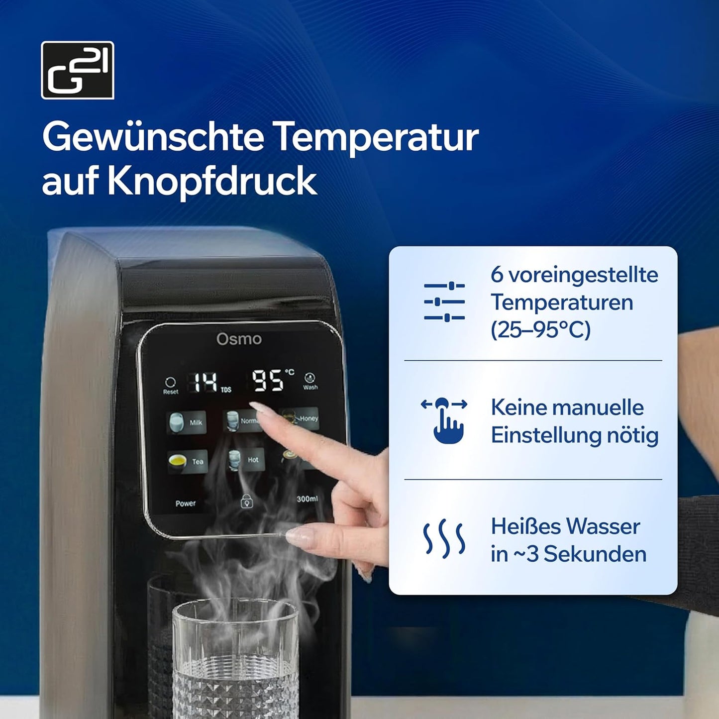 Osmoseanlage mit Heisswasserfunktion, Osmo Schwarz