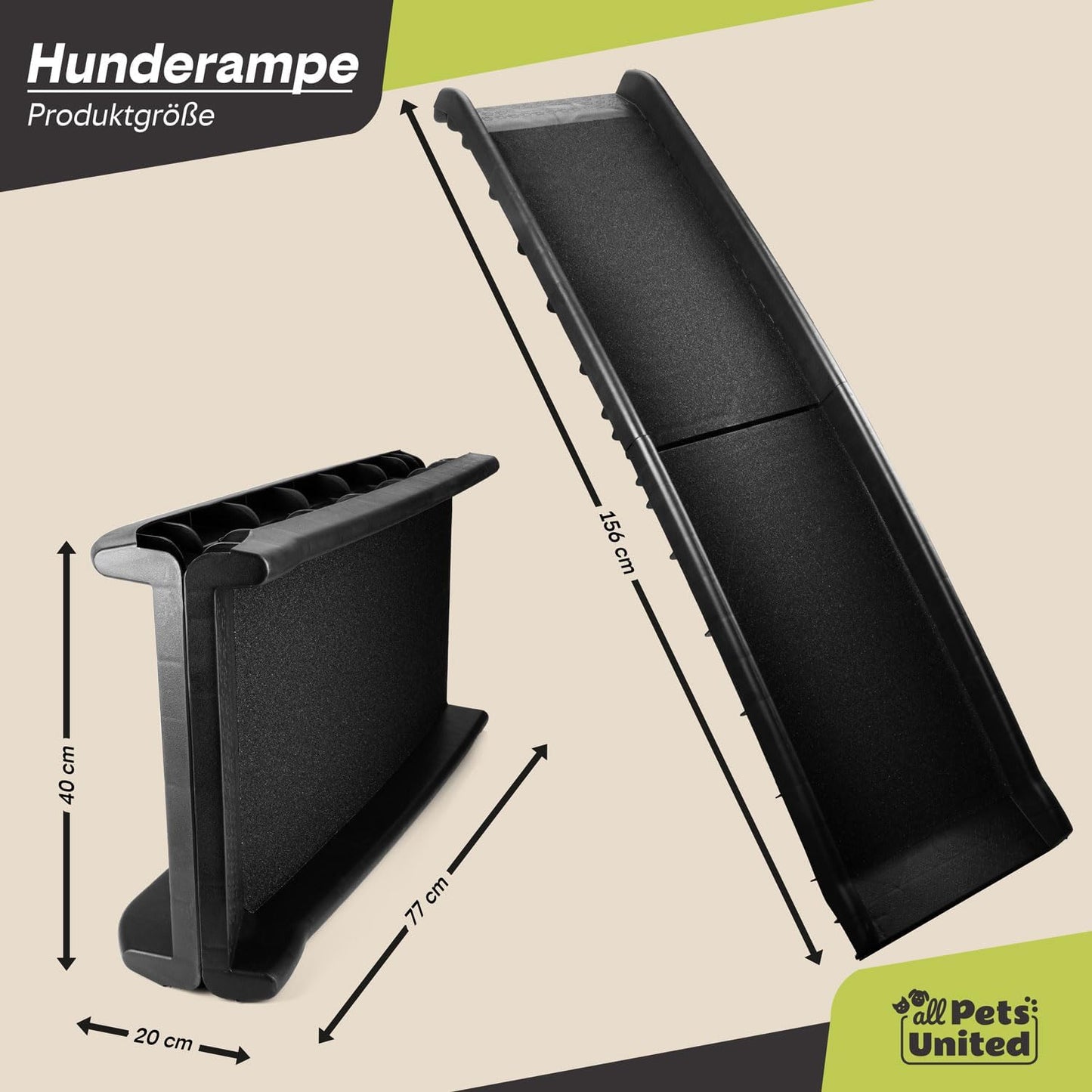 Klappbare Hunderampe (156 x 40 cm)