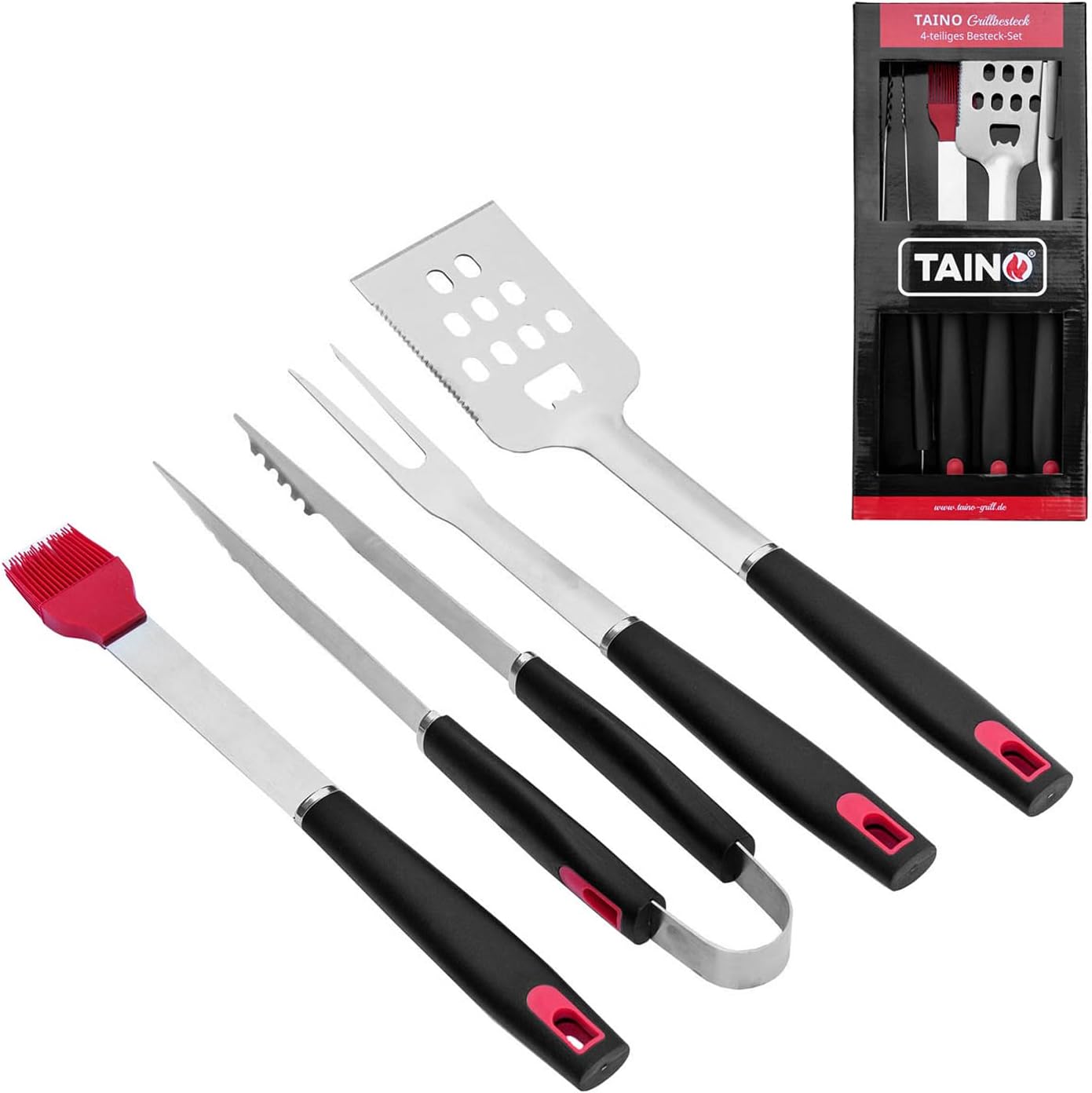 4-teiliges Grillbesteck-Set, 4-teilig