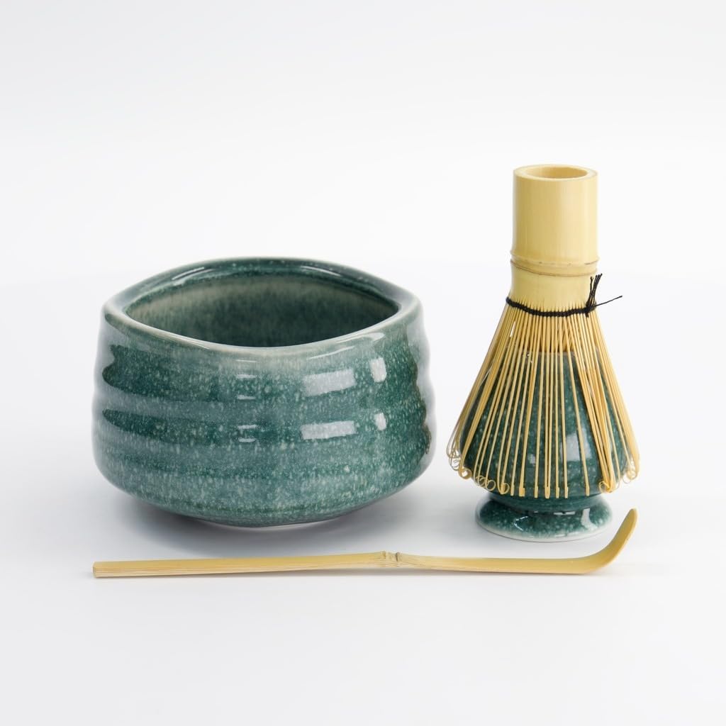 4-teiliges Matcha-Set für Teezeremonien, Türkisgrün