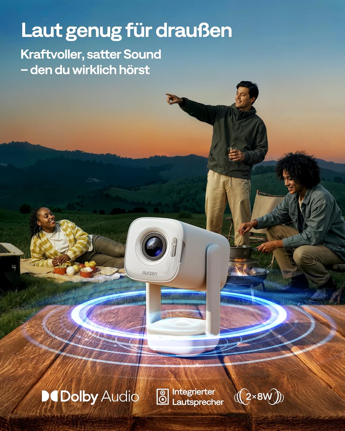 D1 air Smart Beamer mit Apps & 4K-Unterstützung, Weiss
