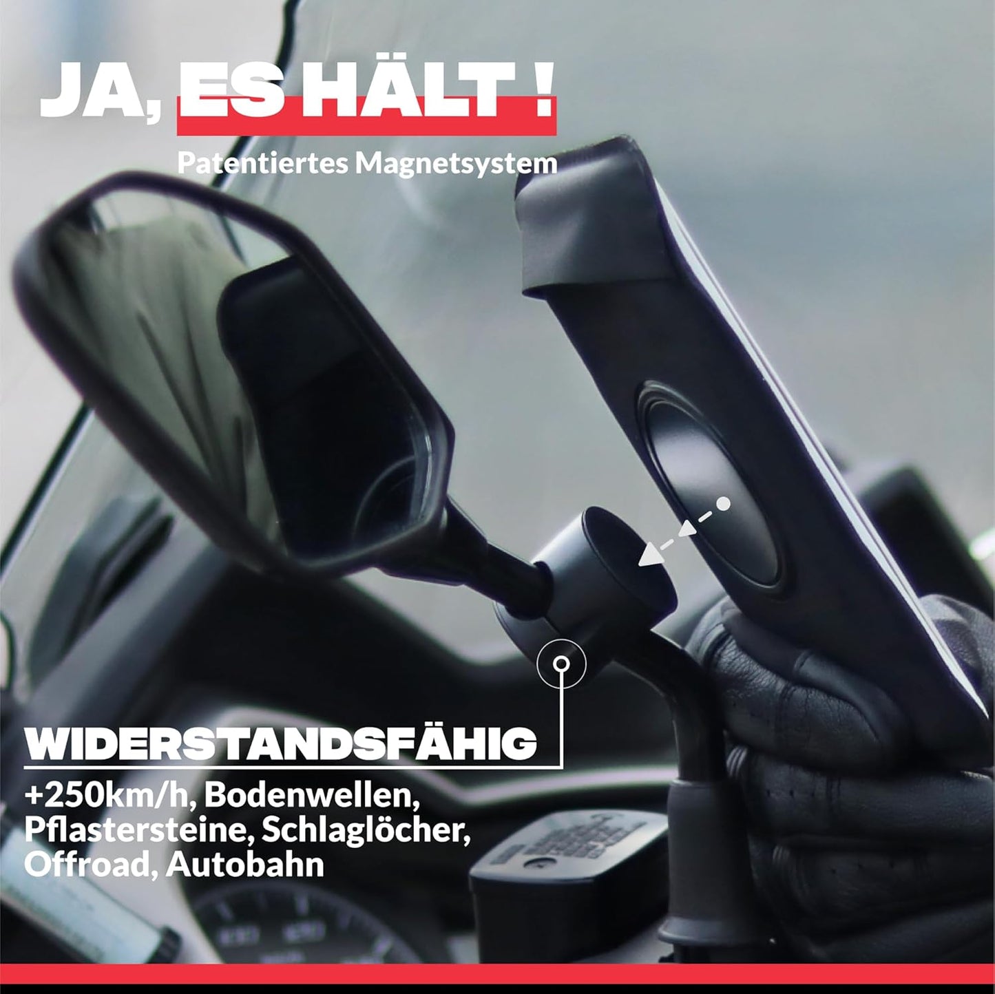 Magnetische Telefonhalterung für Motorräder